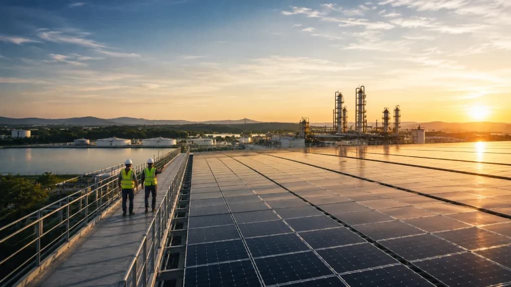 E&E Industrial Solar Infrastructure Panoramic Rooftop Array